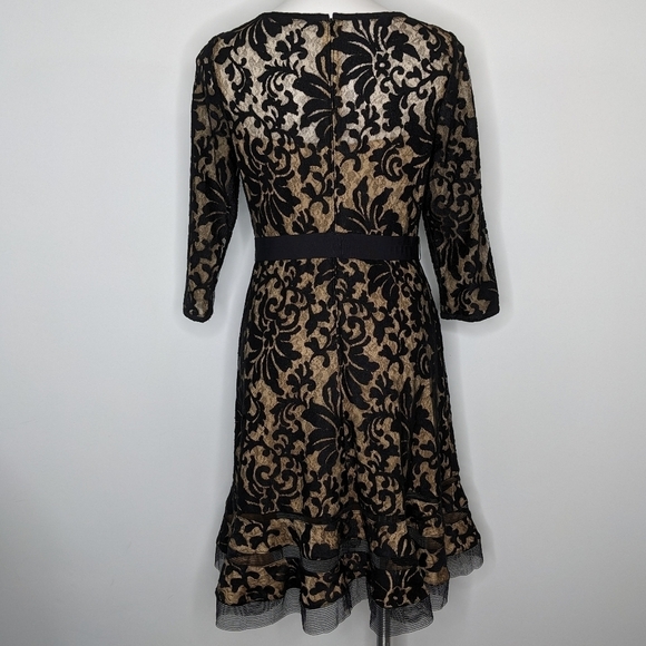 Tadashi Shoji Elegant Black and Gold Lace Dress - Picture 7 of 10